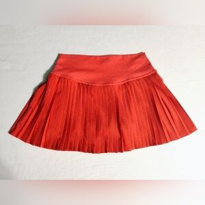 Alo Orange Sz M Pleated Skirt Skort W Pockets "Flaw"